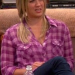 Penny’s purple gingham check shirt on The Big Bang Theory