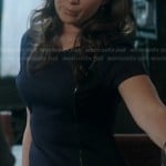 Quinn’s navy and black panelled dress on Scandal