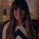 Rachel’s black and white chevron striped top on Glee