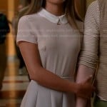 Rachel’s peter pan collar top and white pleated skirt on Glee