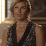 Rayna’s black printed wrap dress on Nashville