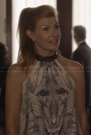 Rayna's sketch print halter top on Nashville