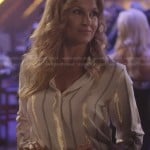 Rayna’s white shirt with metallic stripes on Nashville