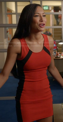Santana’s red and black contour dress on Glee
