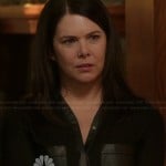 Sarah’s black blouse with leather pockets on Parenthood