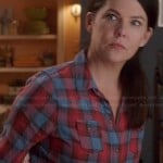 Sarah’s blue and red plaid shirt on Parenthood