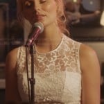 Scarlett’s white floral lace illusion dress on Nashville