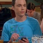 Sheldon’s blue triangle graphic t-shirt on The Big Bang Theory