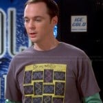 Sheldon’s “De Oxy Ribo” DNA shirt on The Big Bang Theory