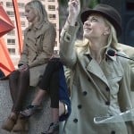 Sydney’s trench coat and ankle boots on The Crazy Ones