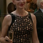 Victoria’s black jewel studded dress on Revenge