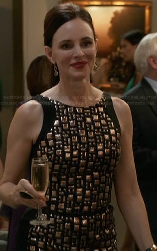 Victoria's black jewel studded dress on Revenge