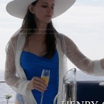 Victoria’s blue swimsuit and lace cover-up on Revenge