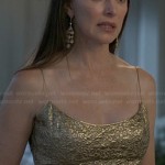 Victoria’s gold spaghetti strap dress on Revenge