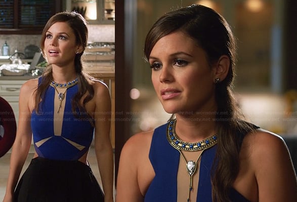 Zoe's blue colorblock cutout dress on Hart of Dixie