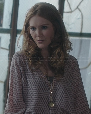Abby’s honeycomb print blouse on Scandal