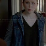 Alexis’s denim hooded jacket with grey sleeves on Castle