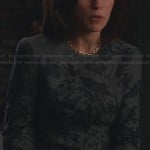 Alicia’s grey and black laser cutout jacket on The Good Wife