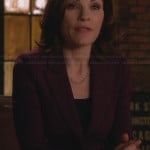 Alicia’s purple blazer with leather trim and panels on The Good Wife