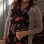 Amber’s black floral dress on Parenthood