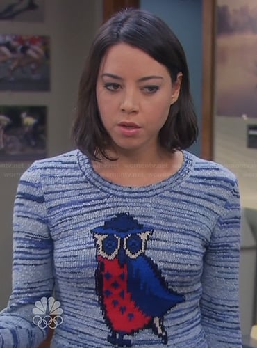 April’s owl sweater on Parks and Recreation