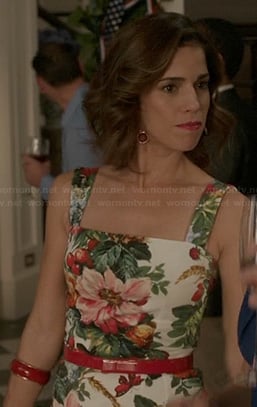 Bizzy (Ana Oritz)'s floral and strawberry print dress on Revenge