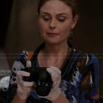 Brennan’s blue and yellow print dress on Bones