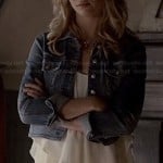 Caroline’s white tiered top and yellow skirt on The Vampire Diaries