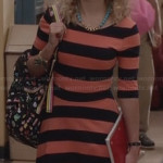Carrie’s orange and navy striped dress on The Carrie Diaries