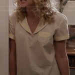 Carrie’s striped pajama top with collar on The Carrie Diaries