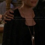 Charlotte’s black mesh beaded jacket and gold beaded skirt on Revenge