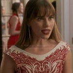 Charlotte’s red and white embroidered pattern dress on Revenge