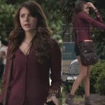 Elena’s burgundy long sleeved shirt on The Vampire Diaries