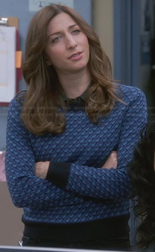 Gina’s blue dot print sweater on Brooklyn Nine-Nine