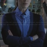 Jemma’s blue striped shirt with matching tie on Agents of SHIELD