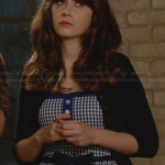 Jess’s blue checkered print dress on New Girl