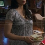 Joan’s grey printed t-shirt on Elementary