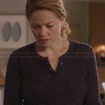 Julia’s purple waffle henley top on Parenthood