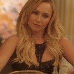 Juliette’s black scalloped edge dress on Nashville