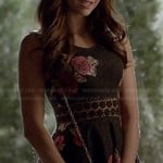 Katherine’s black floral dress on The Vampire Diaries