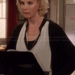 Kristina’s white blouse with black trim on Parenthood