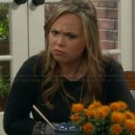 Kristin’s grey top with tie dye cuffs on Last Man Standing