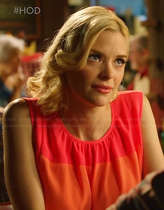 Lemon's pink and orange colorblock dress on Hart of Dixie