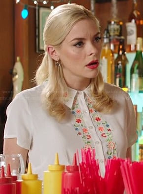 Lemon's white shirtdress with floral embroidery on Hart of Dixie