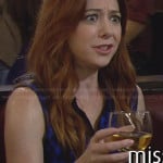 Lily’s blue sleeveless leopard print top on How I Met Your Mother