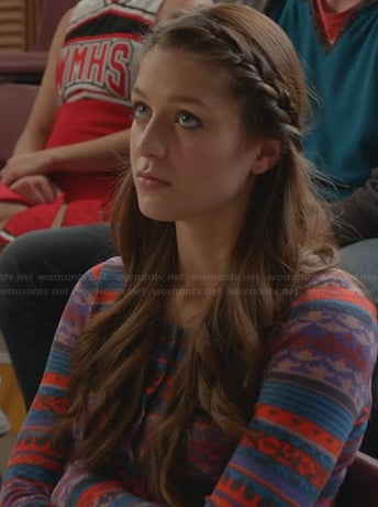 Marley’s multi-colored henley top on Glee