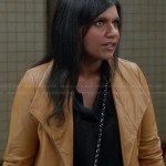 Mindy’s tan leather jacket on The Mindy Project