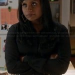 Mindy’s gold sequin skirt and black shirt on The Mindy Project