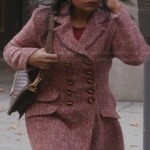 Mindy’s pink knit coat on The Mindy Project