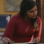 Mindy’s red zip front dress on The Mindy Project